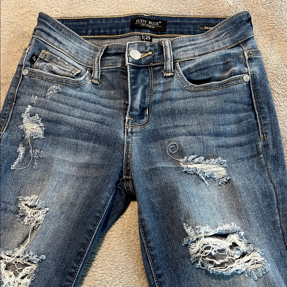 Judy Blue Women's Ripped Denim Jeans Skinny Fit